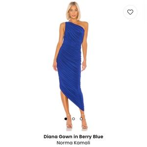 Norma Kamali Diana Gown in Berry Blue